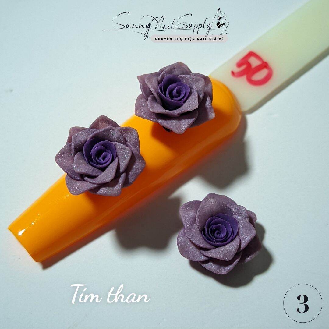 Hoa bột nail hoa đính tay trang trí móng