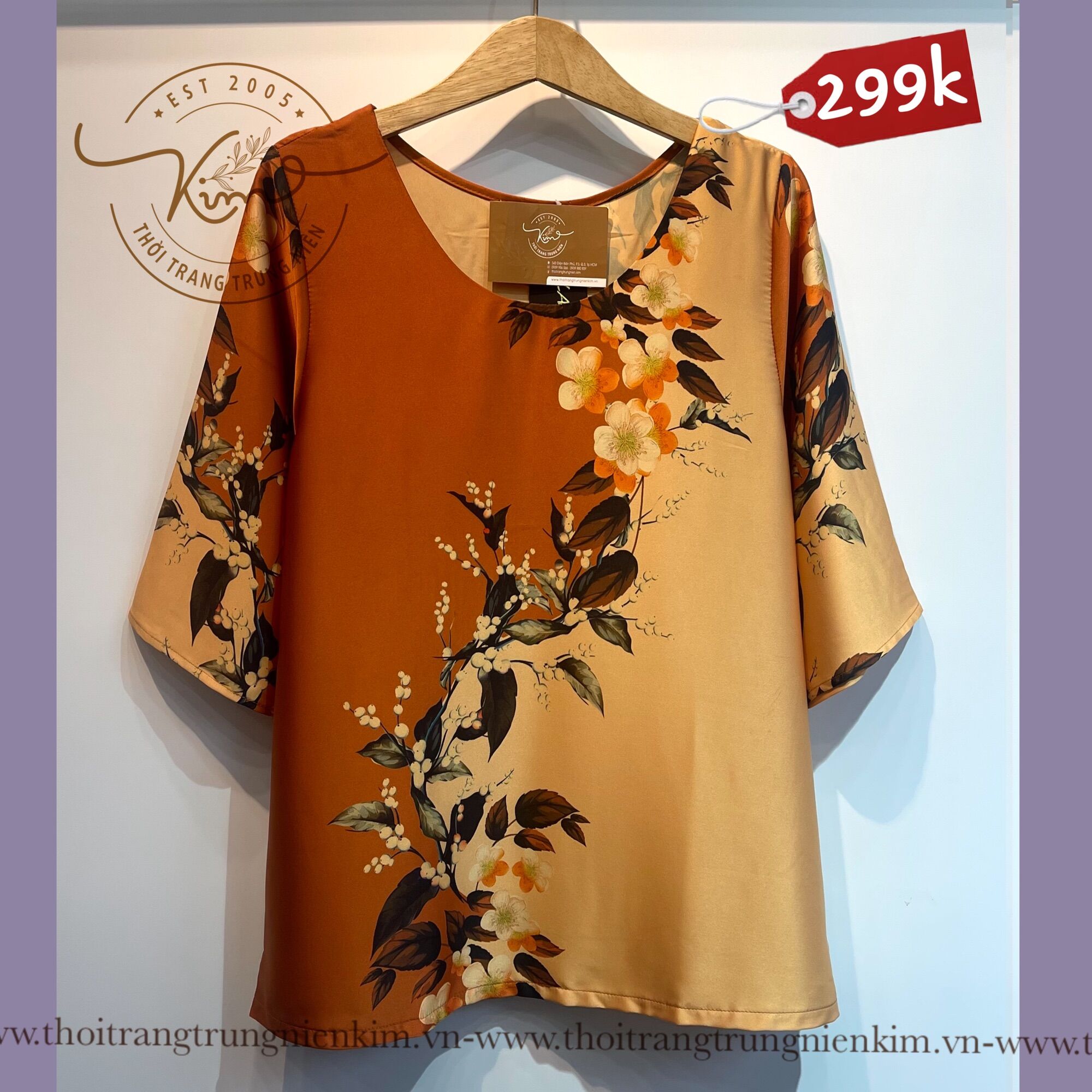 Áo lụa trung niên sang trọng Bigsize