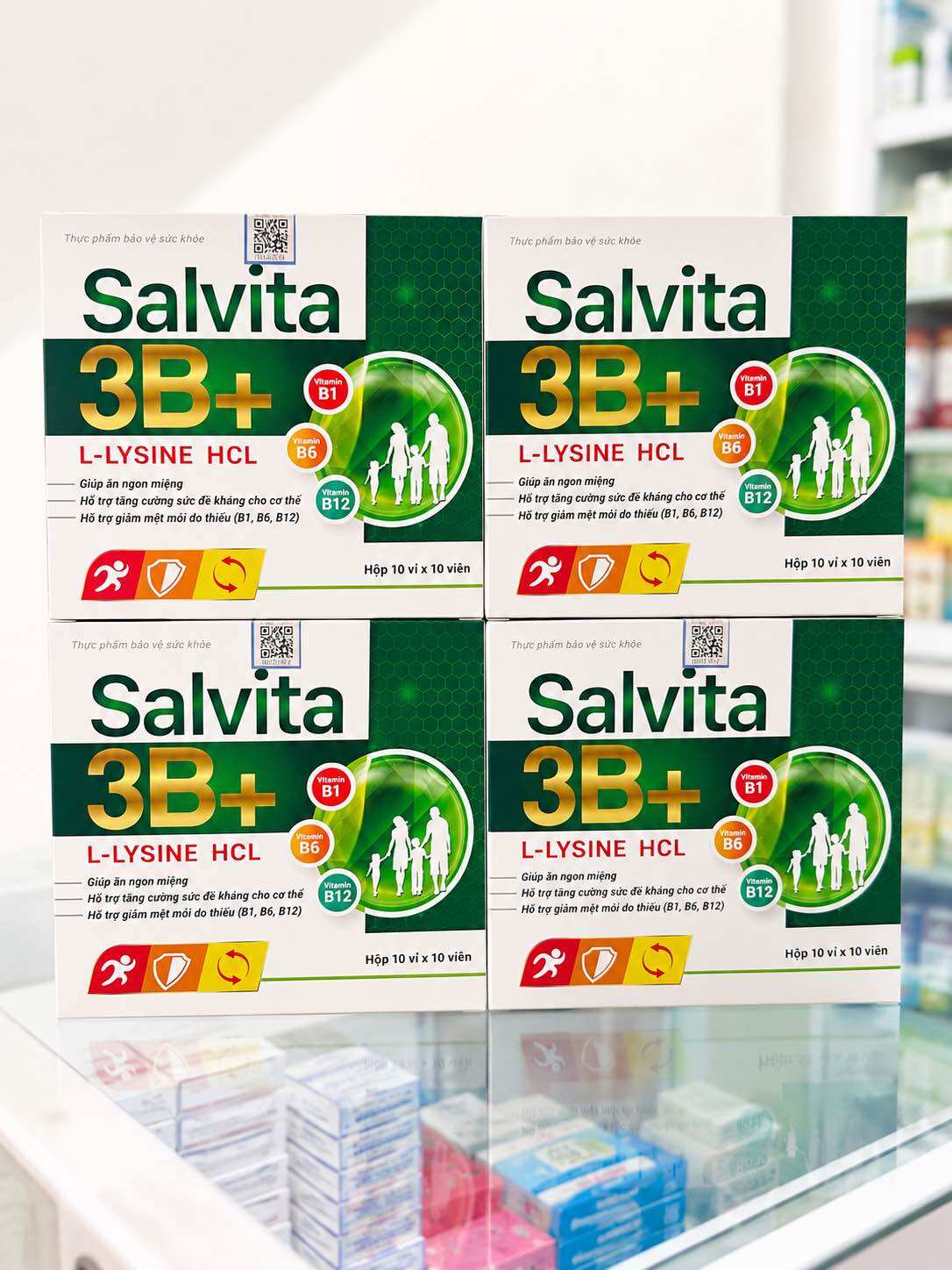 Salvita 3B+ L-Lysine HCL viên uống hỗ trợ sức khỏe thể chất và tinh thần.
