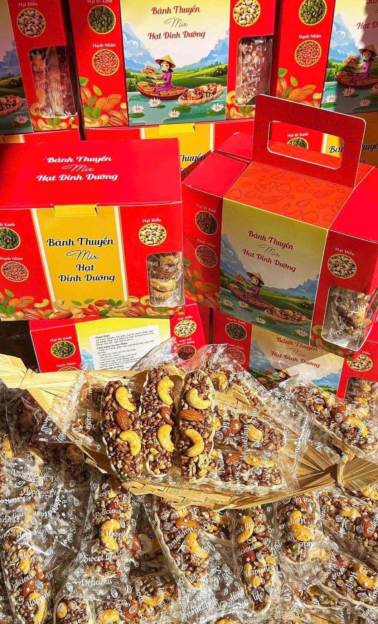 BÁNH THUYỀN MIX HẠT DINH DƯỠNG Hộp/Túi 500g
