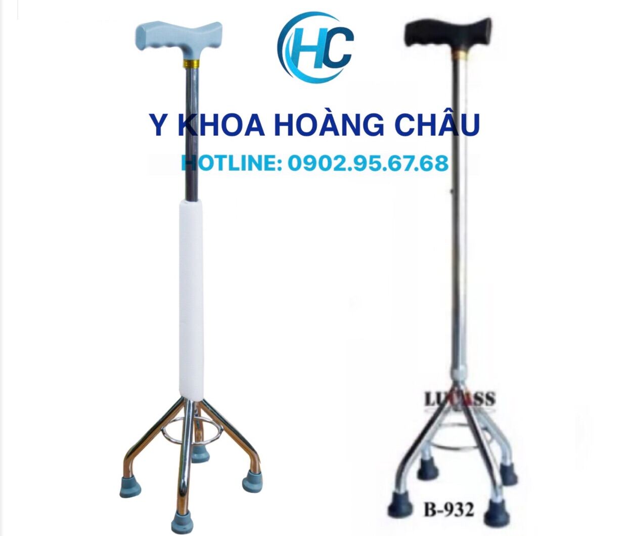 [CHÍNH HÃNG] Gậy  tập đi 4 Chân Cao Lucass- Gậy tập đi cho người già (Có Thể Tăng Giảm Chiều Cao)