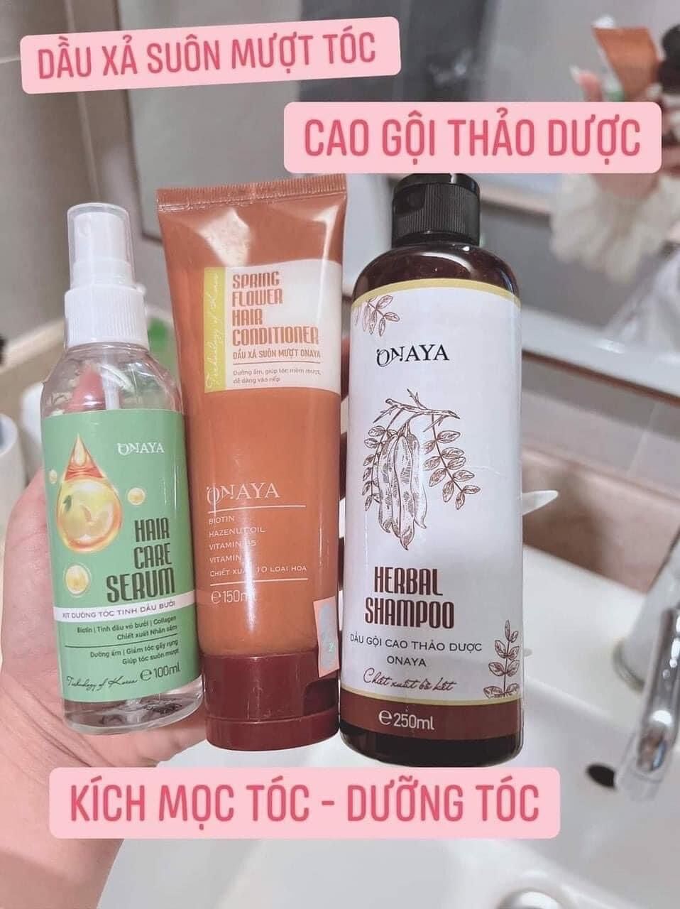 Combo gội xả xịt tóc cao thảo dược Onaya