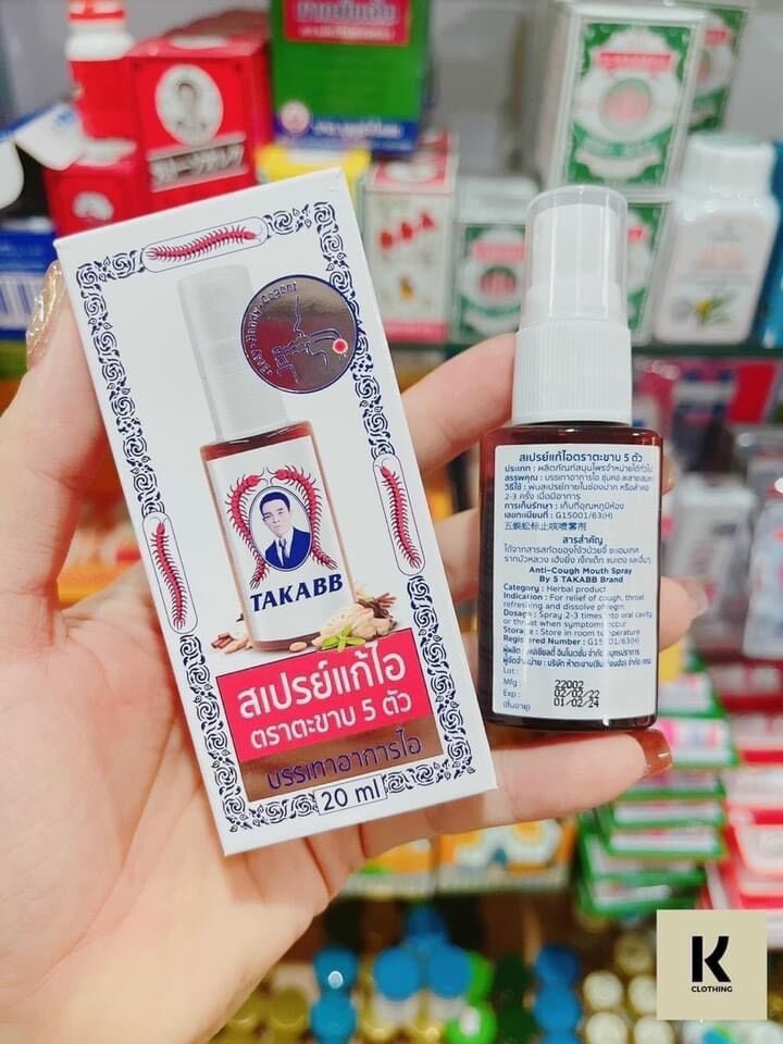 Chai xịt ho con rết takabb 20ml thái lan