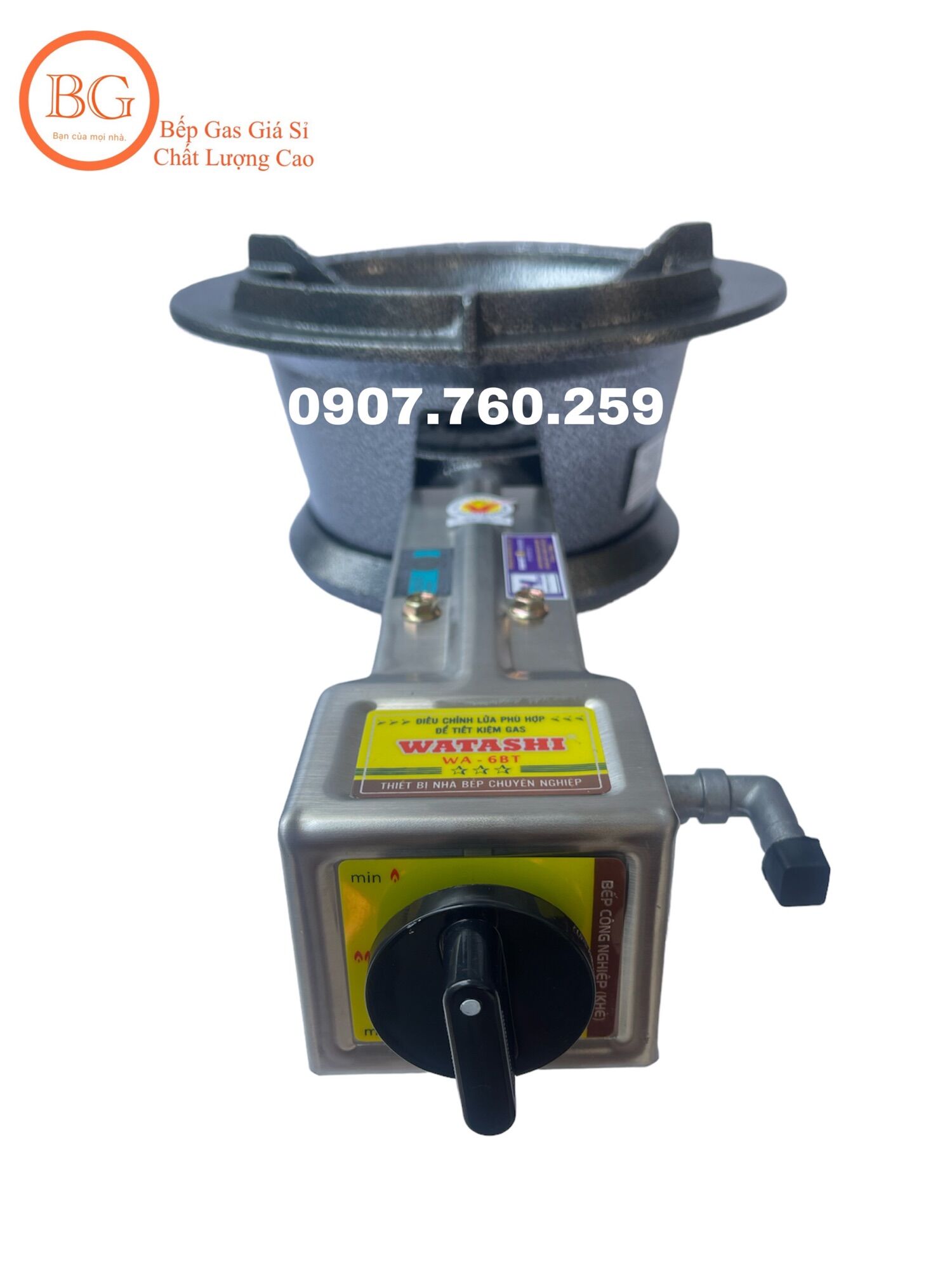 Bếp Khè Công Nghiệp Watashi WA-6BT – Lửa Mạnh, Tiết Kiệm Gas - Dùng Van Cao Áp
