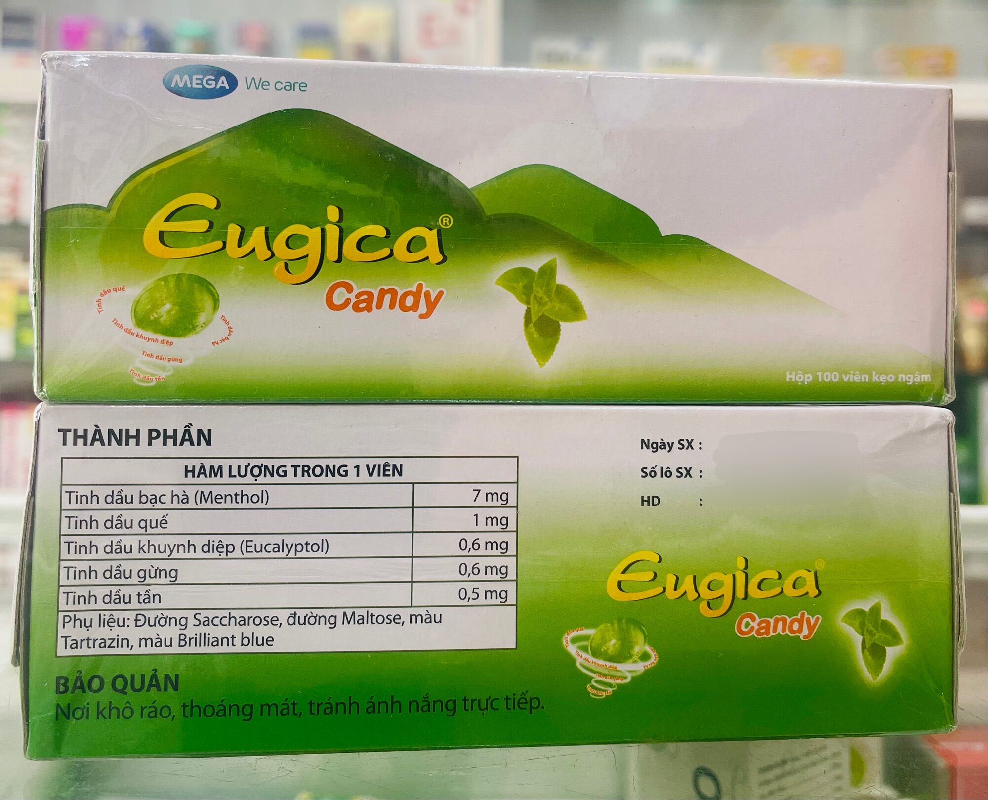 Kẹo ngậm thảo dược Eugica candy - 100 viên/hộp
