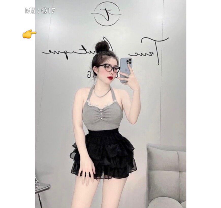 Chân váy voan tầng có lót quần