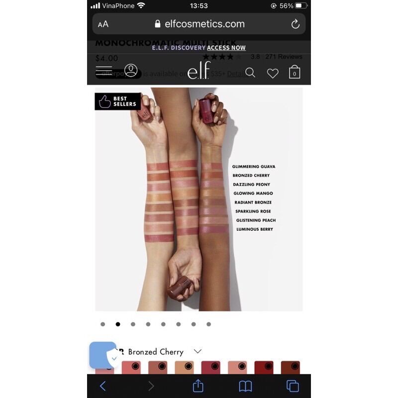 Bronzer má hồng blush dạng thỏi e.l.f elf monochromatic multi stick MONOCHROMATIC MULTI STICK
