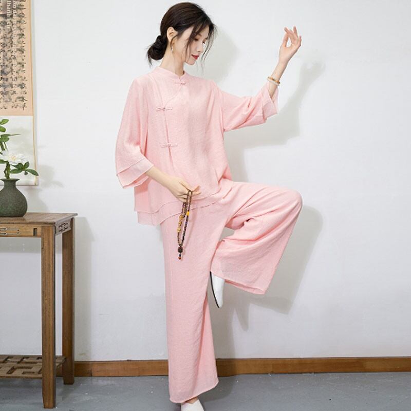 Bộ Đồ Thiền Nữ Phong Cách Trung Hoa Cổ Điển Cotton Mùa Hè 2023 Thiết Kế Giản Dị Cho Phụ Nữ Từ 18-25 Tuổi