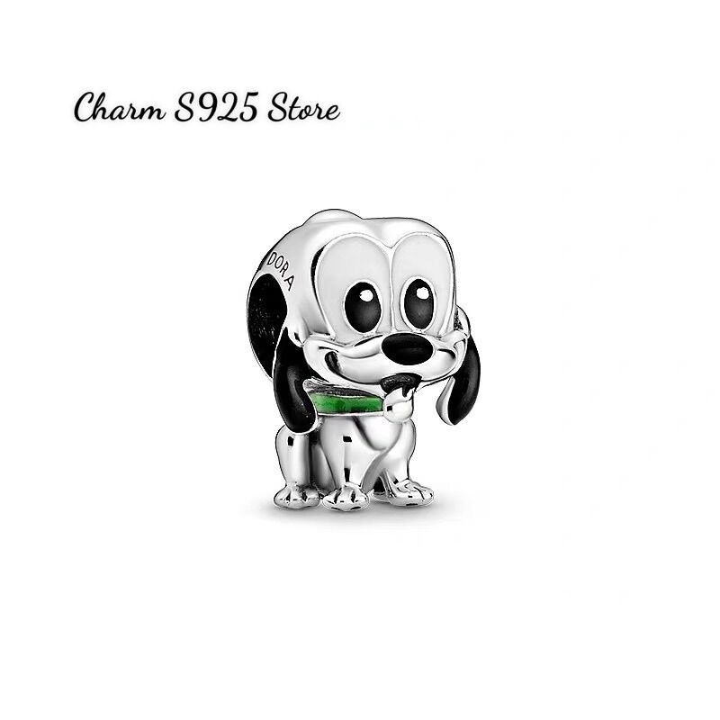 CHARM PAN ALE CÚN CON ĐEO NƠ XANH BẠC S925