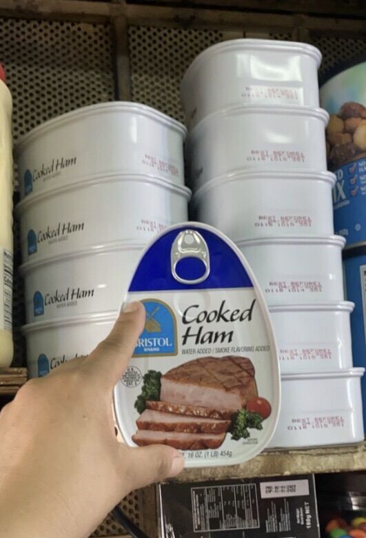 [Date Đẹp 08/2028]Thịt hộp Cooked Ham Bristol Mỹ Hộp Lớn 454 Gram