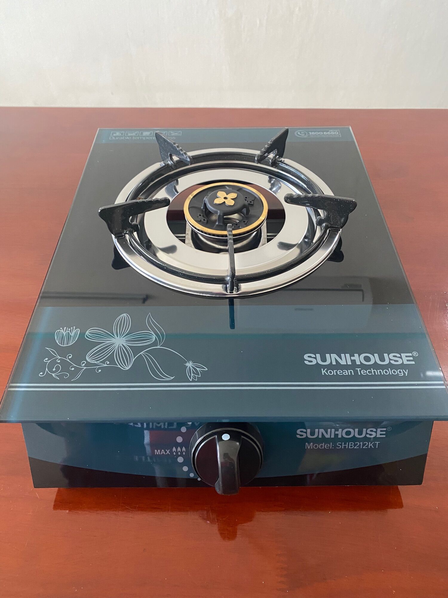 Bếp gas dương đơn kính họng thường sunhouse shb212kt