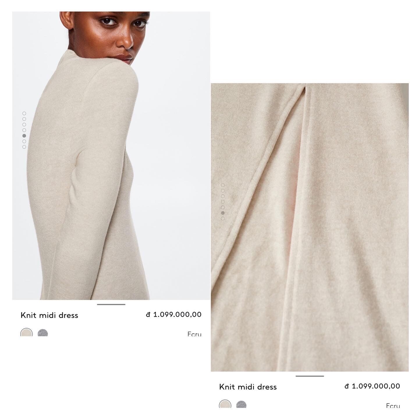 🍂Đầm cổ lọ midi xẻ tà MANG0 xuất xịn