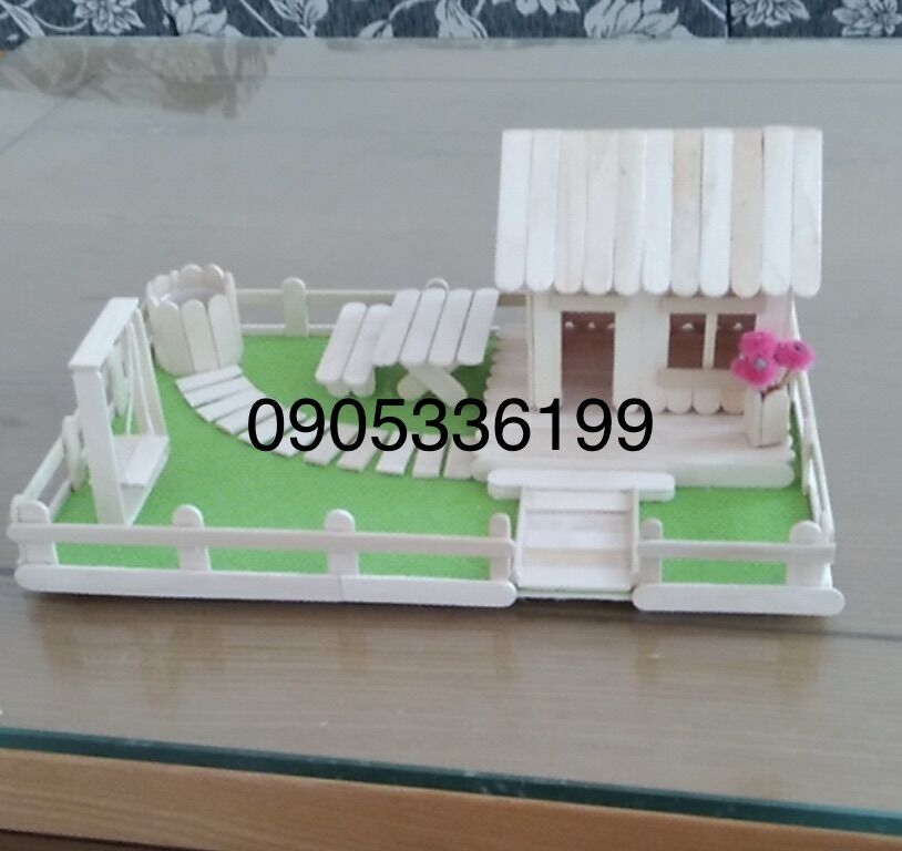 Nhà mô hình que kem handmade