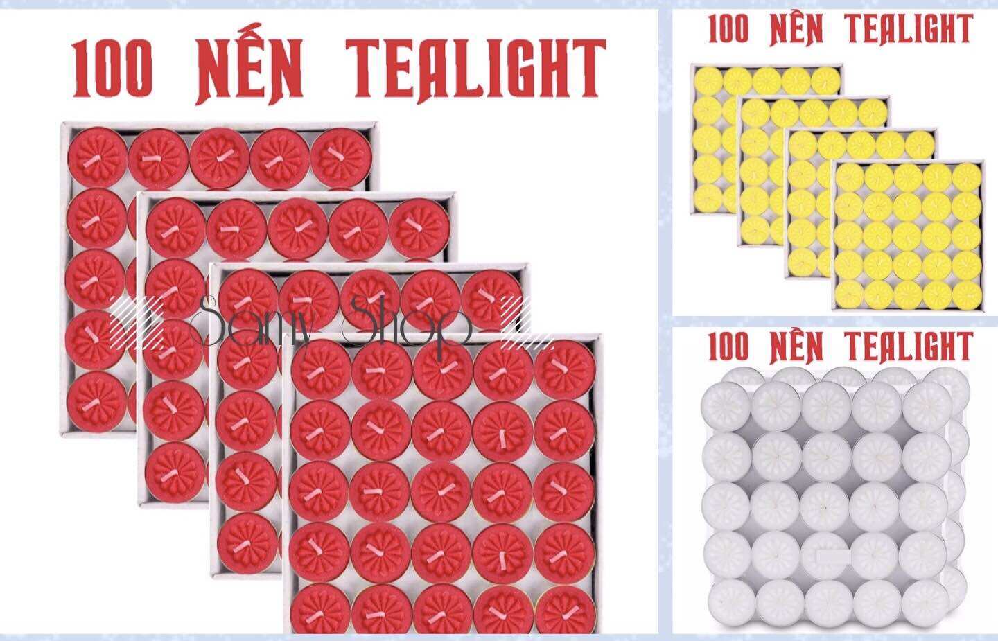 Nến Tealight hoa mai 2h hộp 100 viên