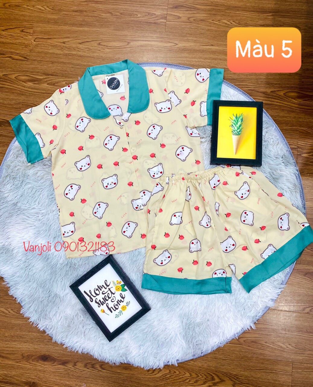 (Giá sỉ ) Sét Đồ Bộ Đùi Pijama Nữ Lụa Mango cổ sen lá