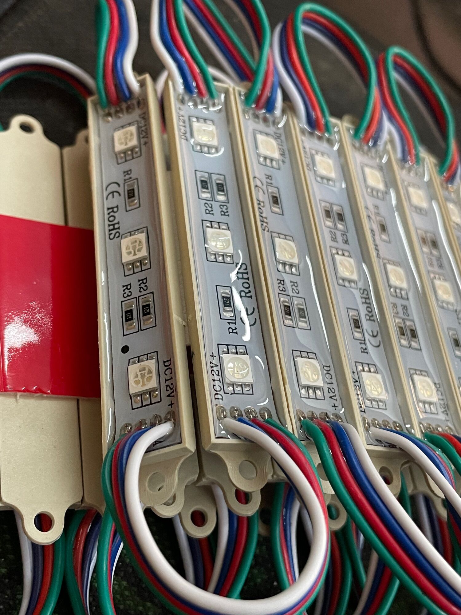 LED Module Hắt 3 Bóng- 4 bóng RGB 7 màu 5050 - Dây 20 Con