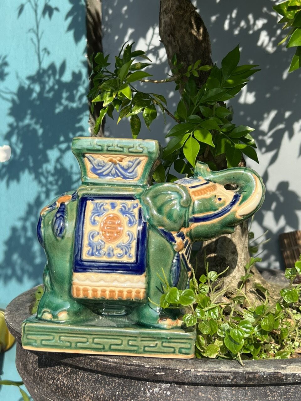 Đôn voi. con voi gốm sứ. đôn voi mini
