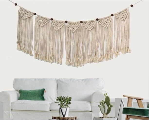 Rèm trang trí macrame handmade, phong cách Bohemian