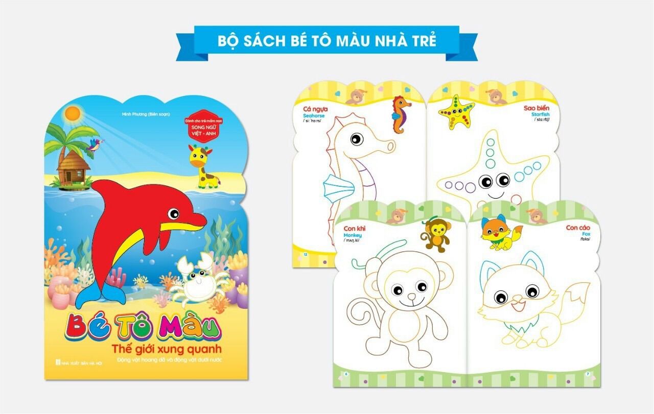 Sách - Bé tô màu cho trẻ nhà trẻ (COMBO TÚI 8 cuốn) - VH