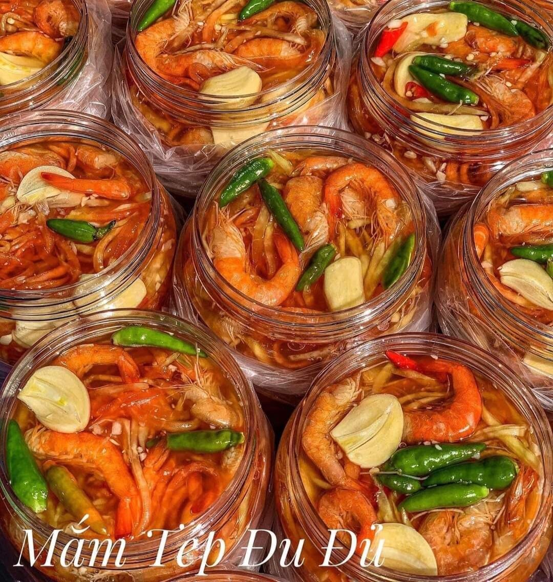 Hủ 700gr mắm tôm chua đu đủ châu đốc trộn tỏi ớt vừa ăn