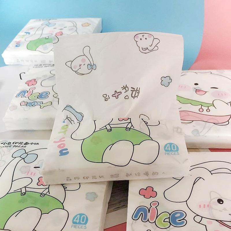 Khăn giấy bỏ túi in hình hoạt tiết hoạt hình đáng yêu