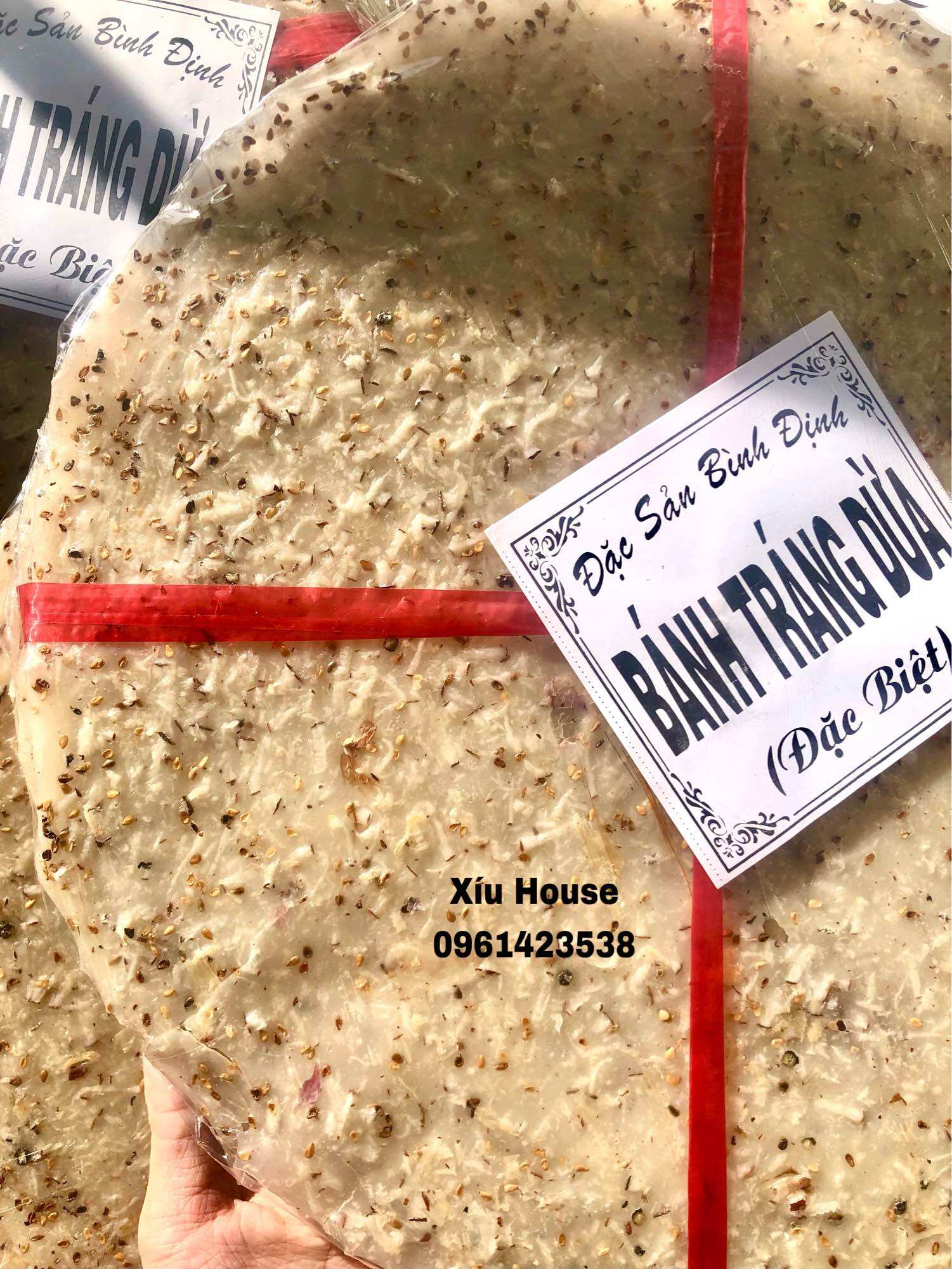 Bánh Tráng Dừa Tam Quan Bình Định (10Cái/Xấp/1.1Kg, Size 34cm)