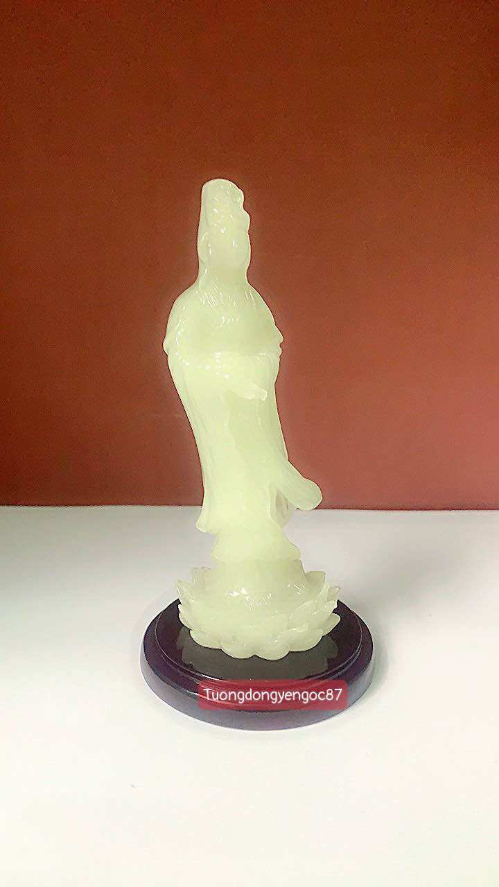 Tượng Quan âm dạ quang đứng cao 13 cm