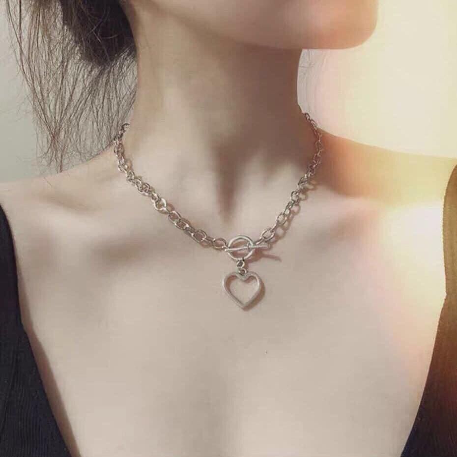 Vòng cổ choker trái tim phong cách Hàn Quốc siêu xinh | vòng cổ nữ