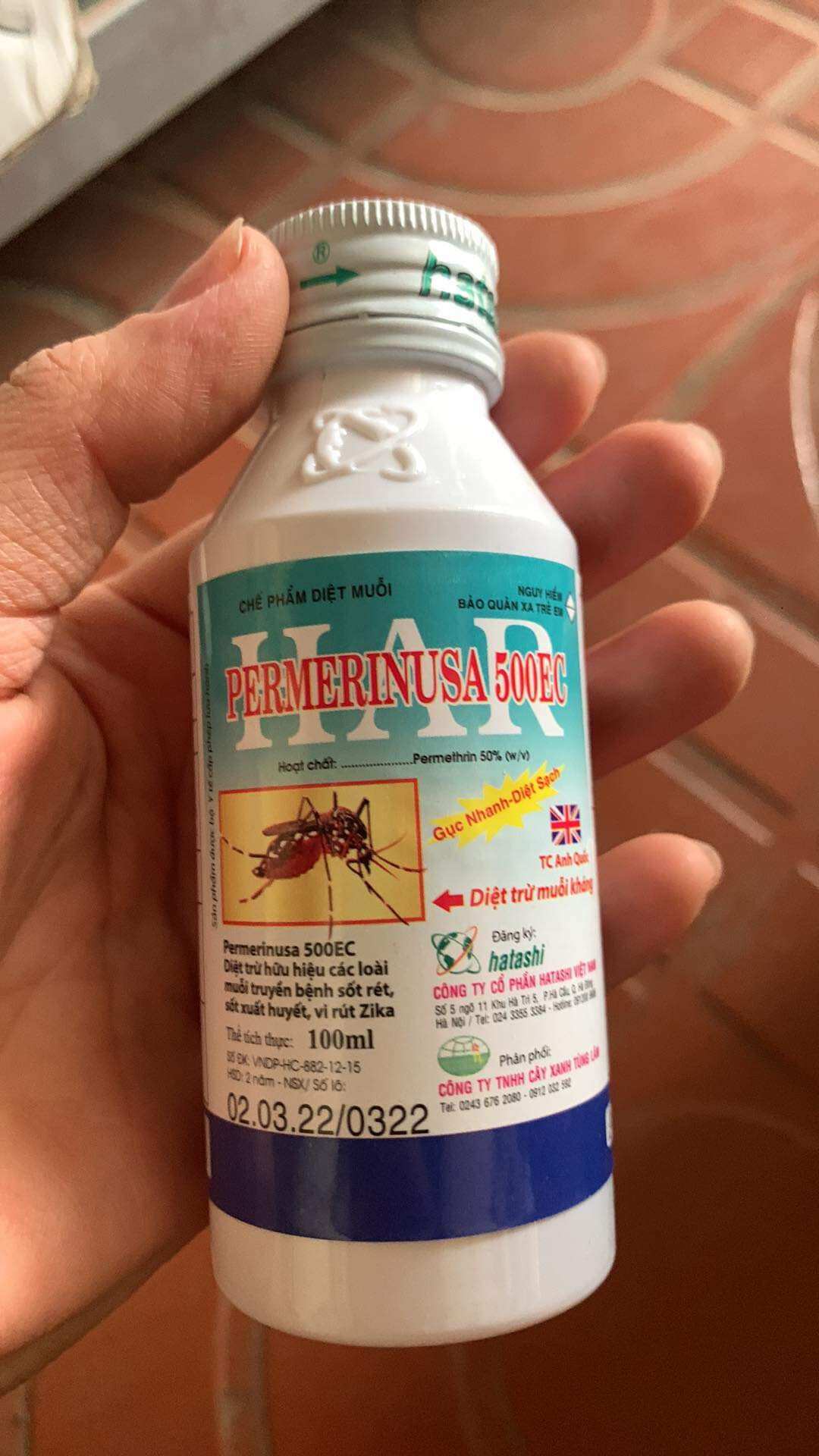 Thuốc diệt muỗi HAR Pemethrinusa 500ec 100ml