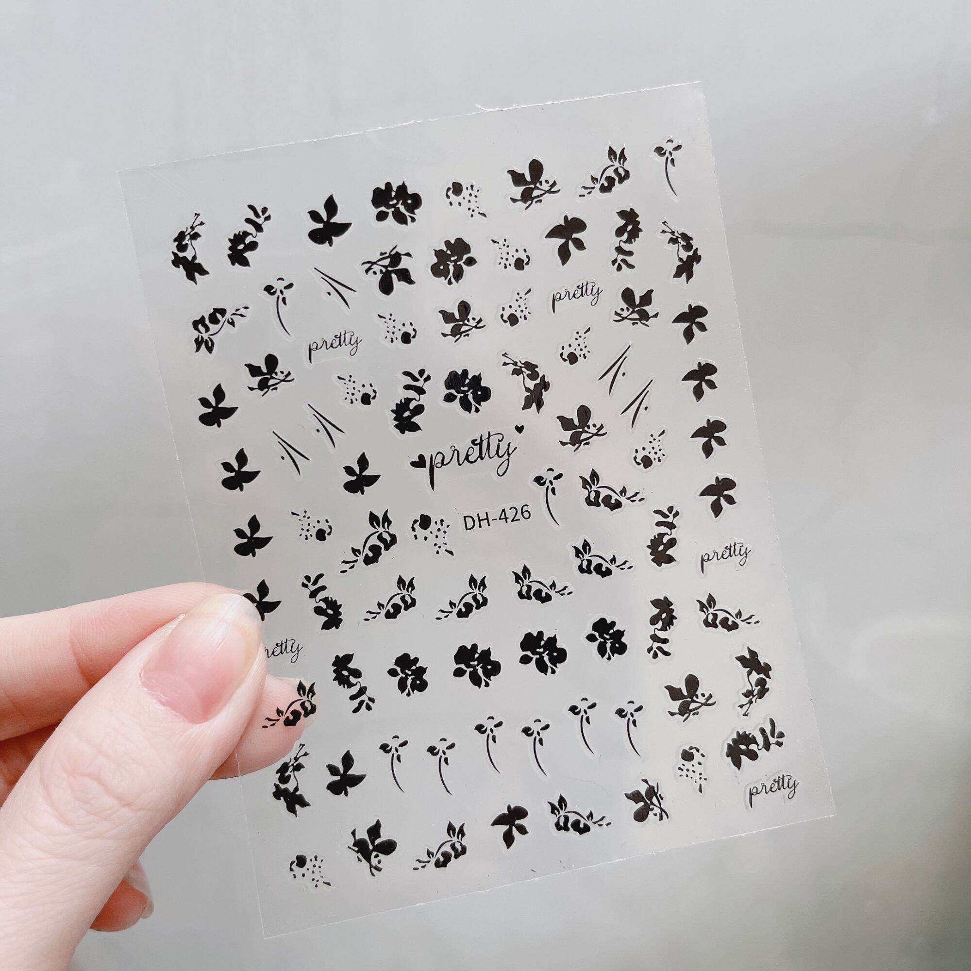 Sticker dán móng trang trí nail mẫu bướm nơ hoa