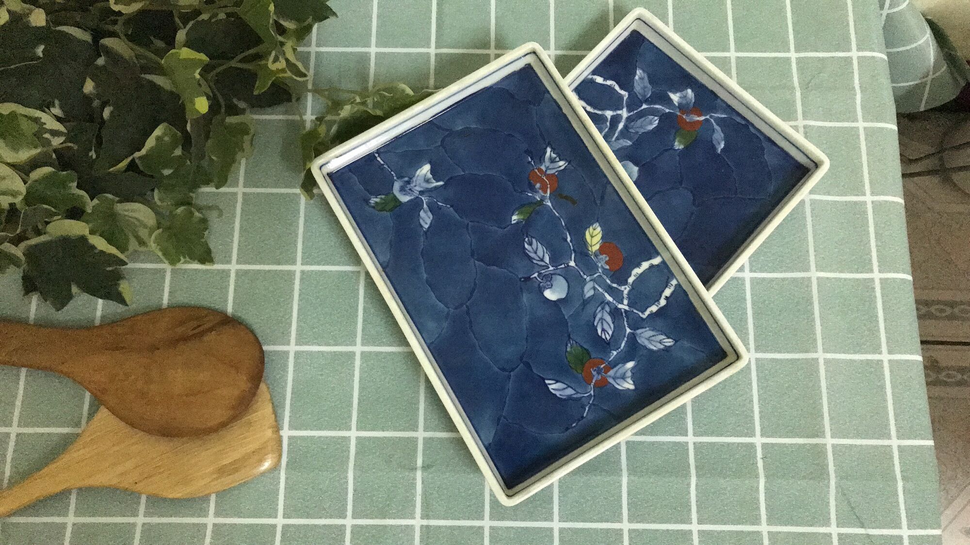 [Gốm Nhật sưu tầm] Dĩa gốm sứ Nhật, hình chữ nhật