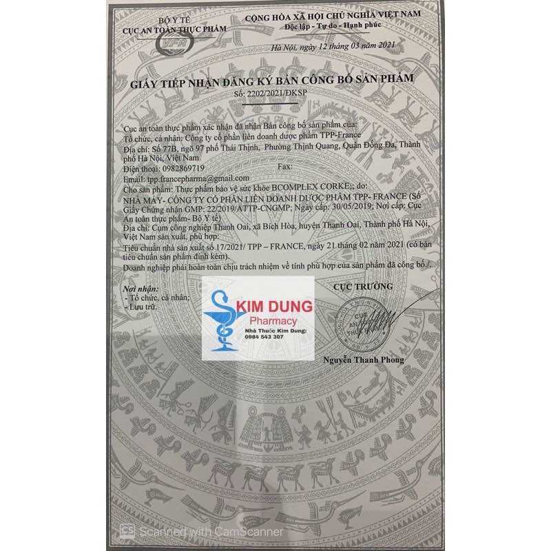 Bcomplex 10B CORKE (multivitamin, ăn ngon miệng, tăng đề kháng, bồi bổ cơ thể, suy nhược cơ thể....) - Nhà Thuốc Kim Dung