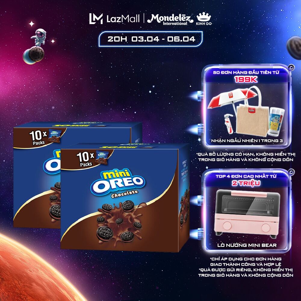 Combo 2 Bánh Quy Oreo Mini Với Kem Vị Sôcôla 204g