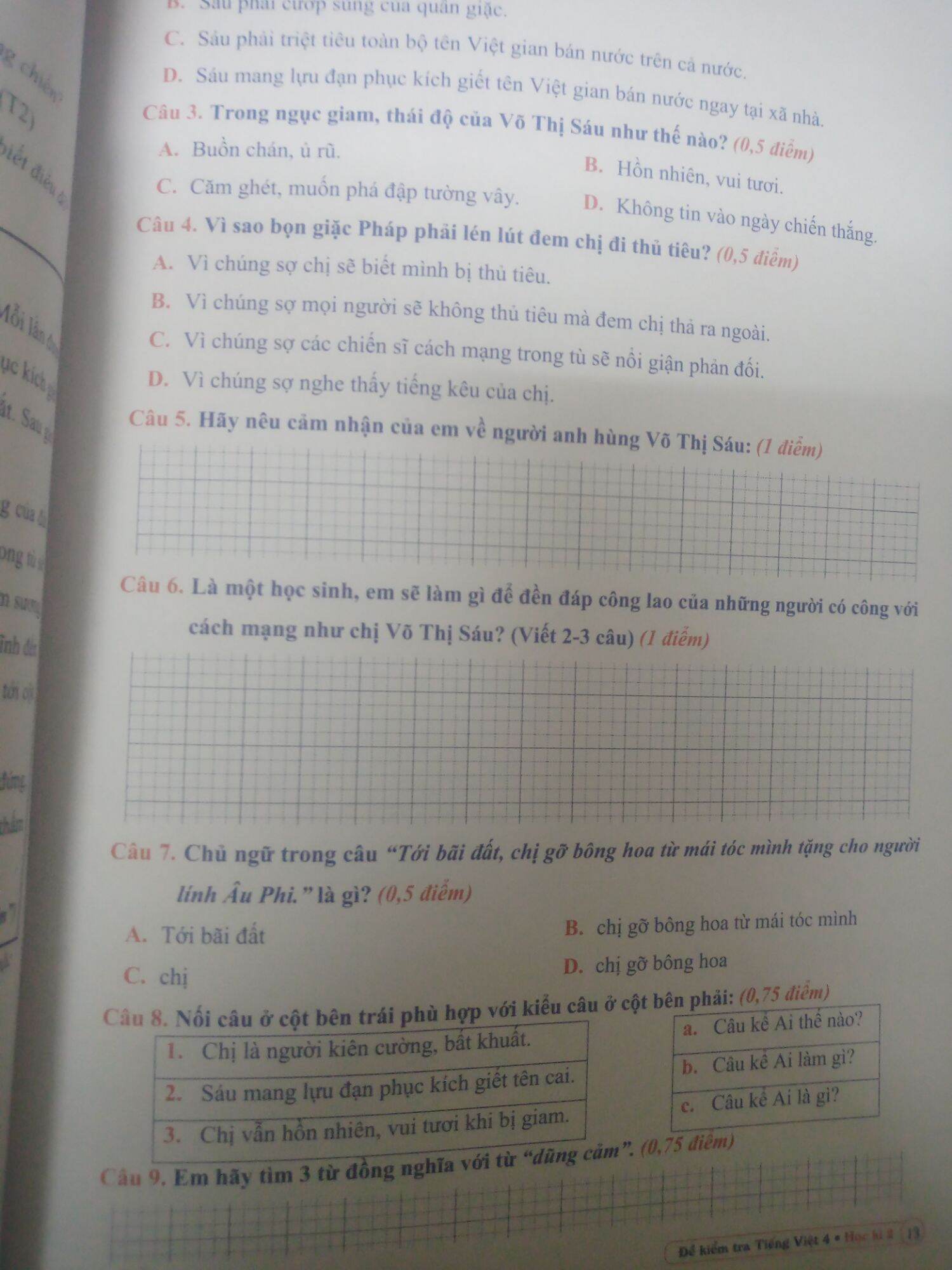 SÁCH -[Lớp 4 - hk2 ]-   Đề kiểm tra tiếng việt 4 hk2