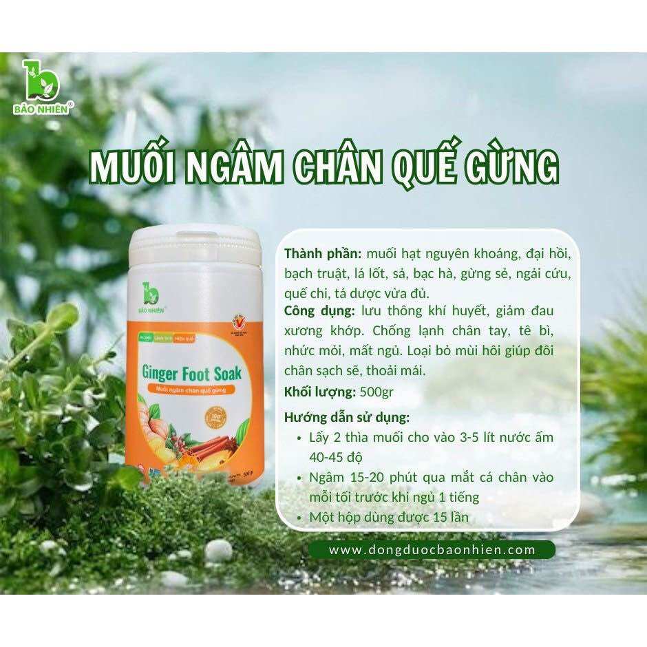 COMBO 2 Hộp Muối ngâm chân thảo dược Quế gừng Bảo Nhiên - giảm đau nhức 350gr (Việt Nam) U1015