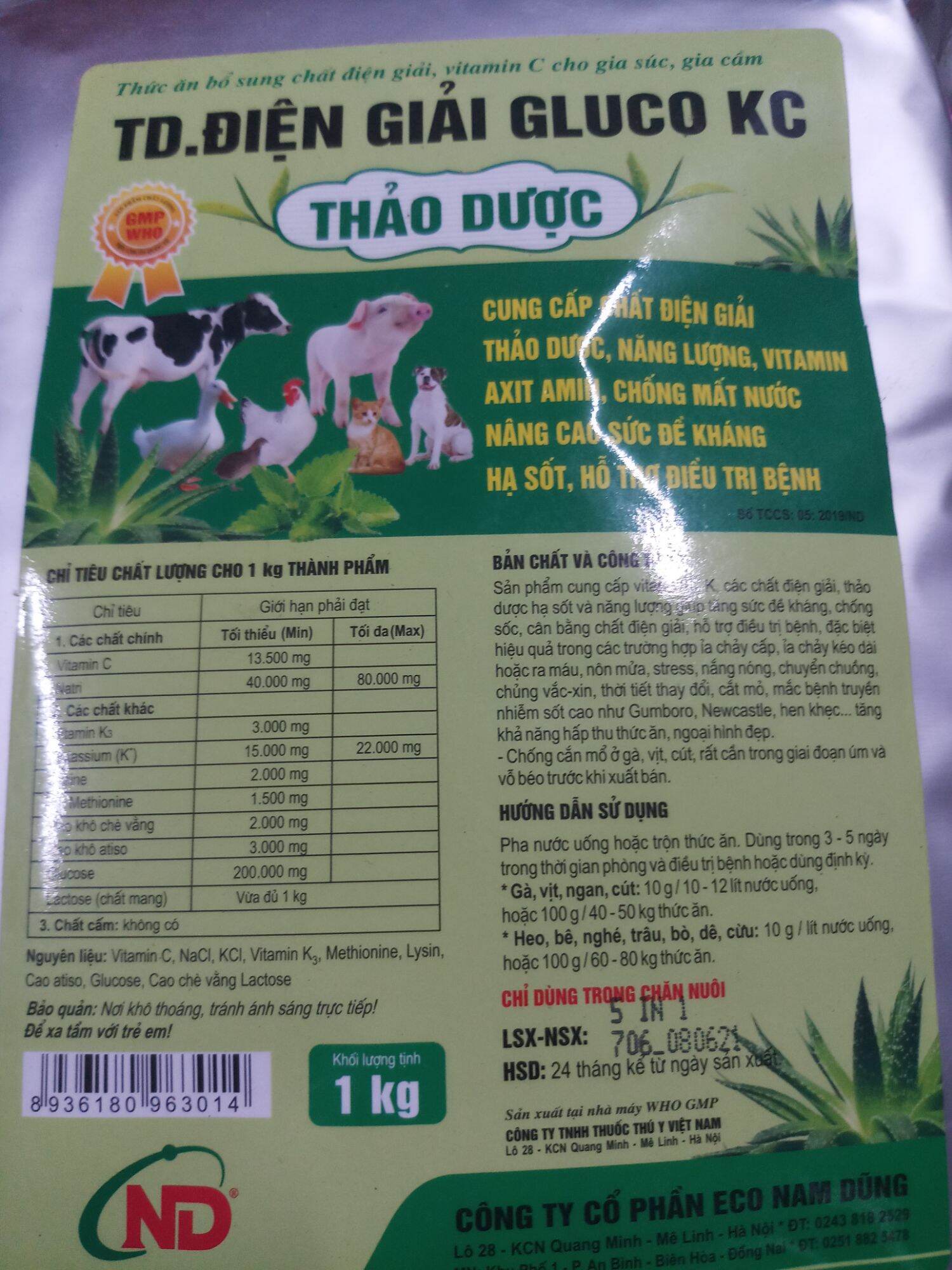TD điện giải Gluco KC thảo dược 200 gram