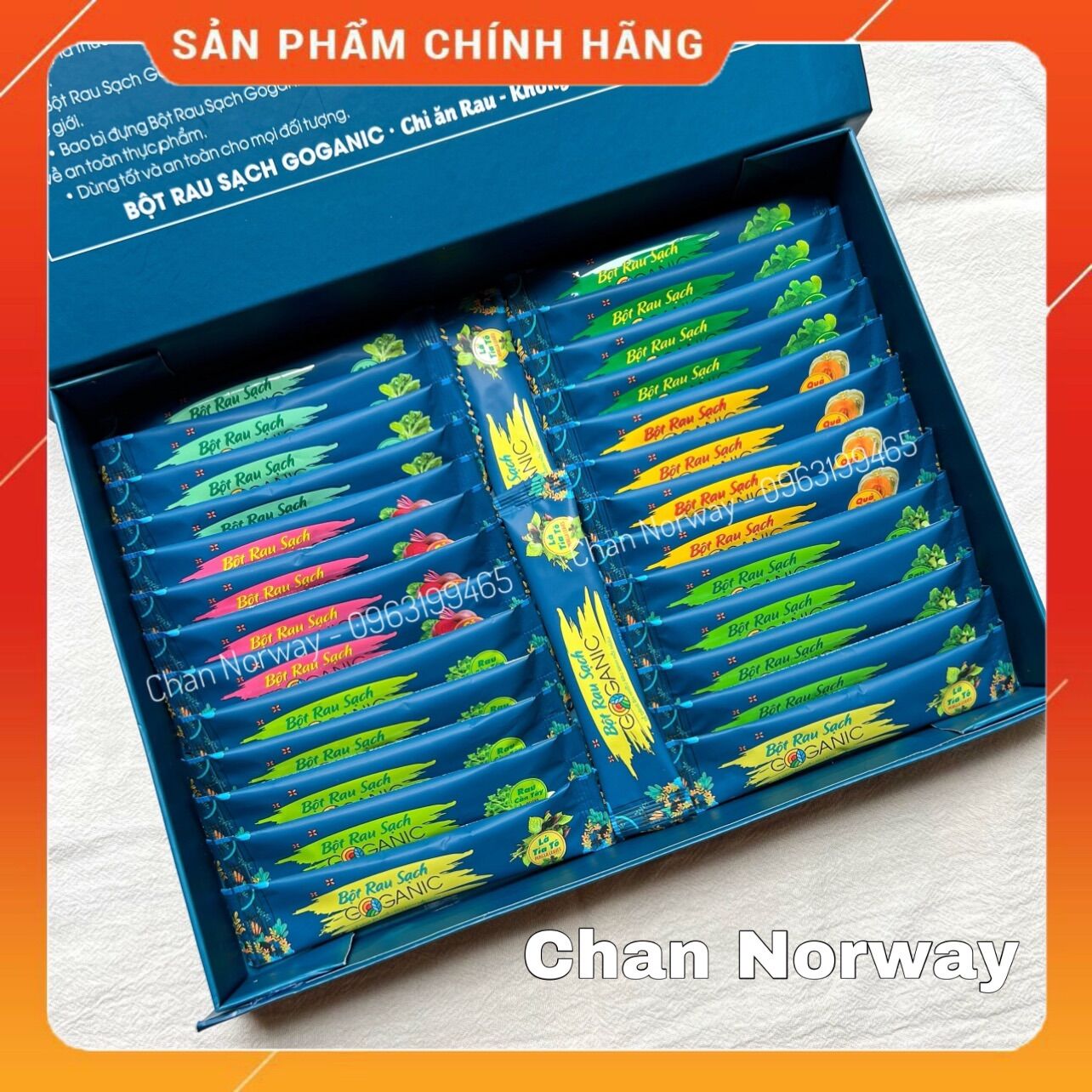 Bột rau sạch goganic bổ sung chất xơ, vitamin, giảm mụn, đẹp da, tốt tiêu hóa - hộp 28 gói