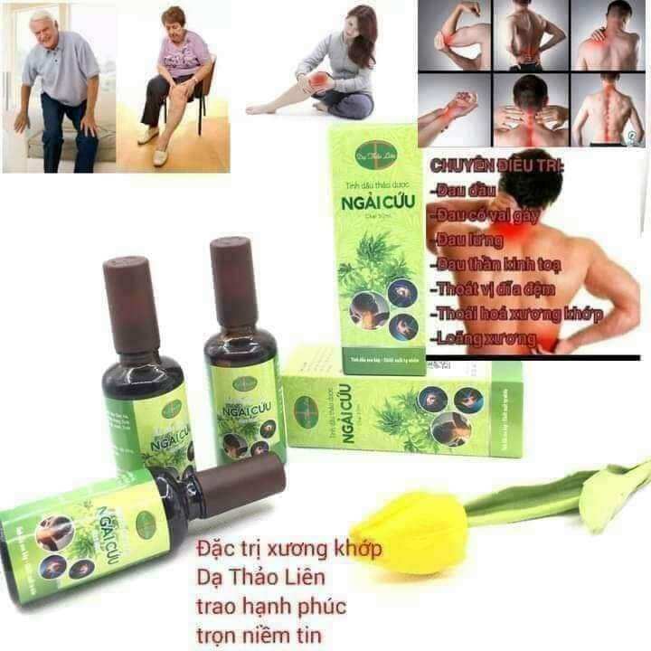 Tinh Dầu Ngải Cứu Xoa Bóp Dạ Thảo Liên(Mua 2 tặng 1 con lăn xoa bóp mát xa)