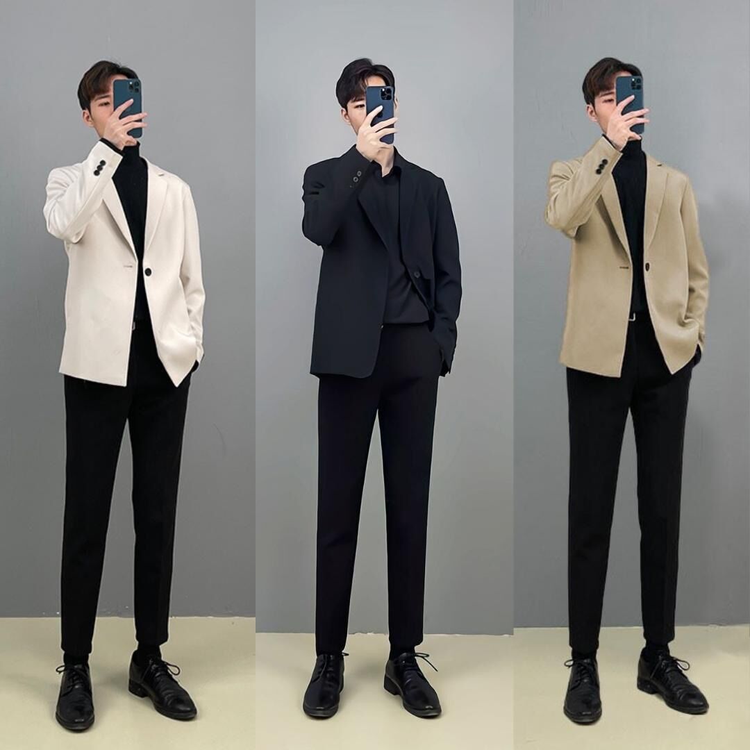 Áo khoác blazer nam hàn quốc, áo vest nam màu trắng phong cách trẻ trung năng đông