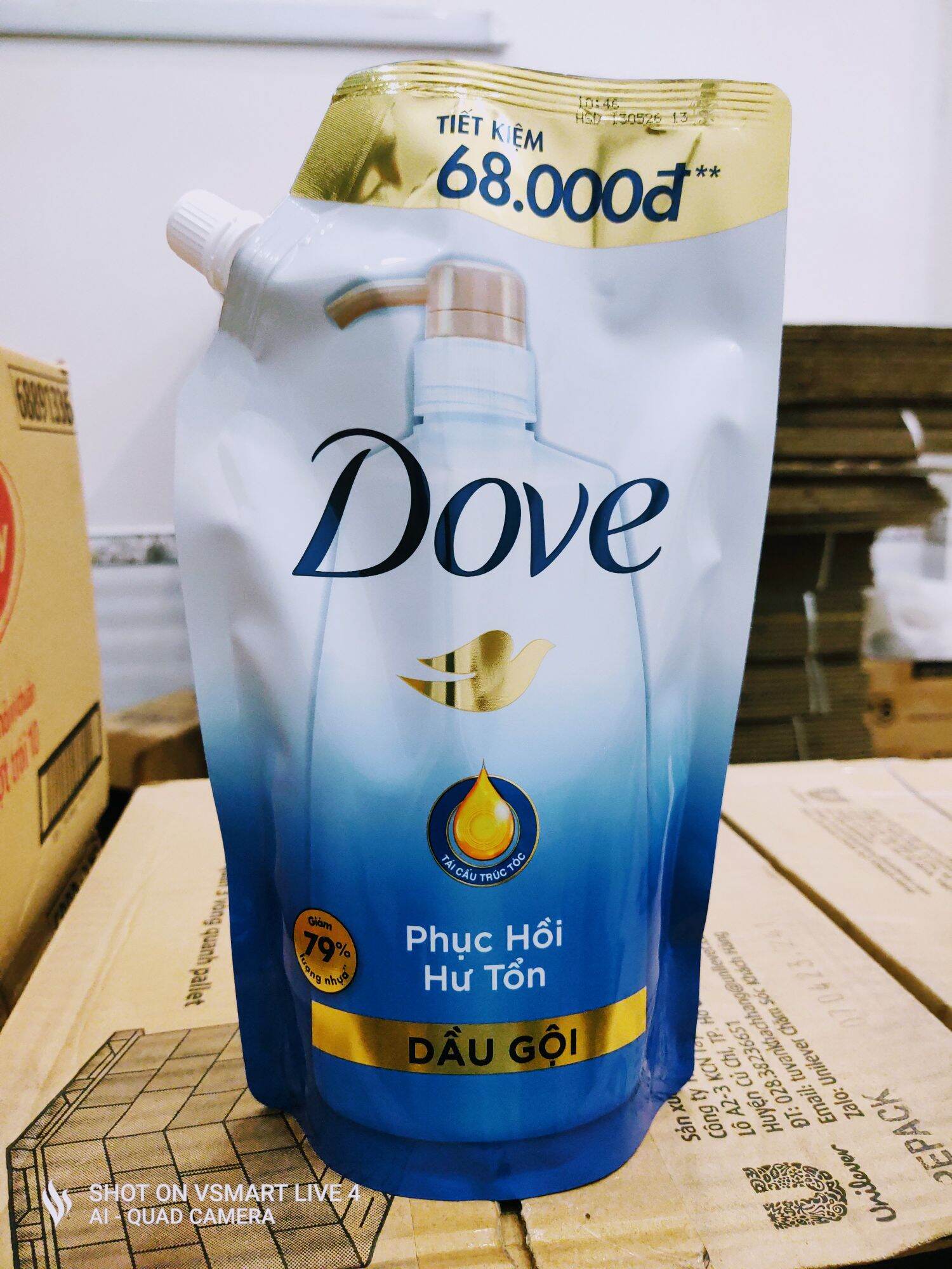 Dầu gội đầu dove túi 640g.