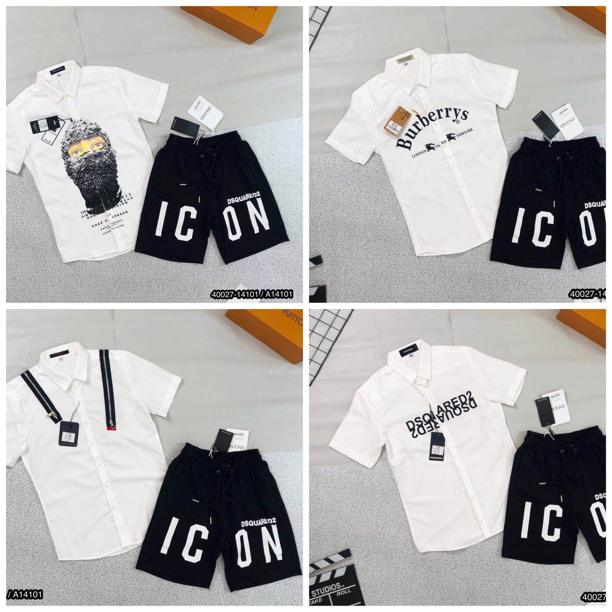 Áo sơ mi nam cộc tay cổ bẻ chất kate lụa - Áo Dsq - Áo BBR