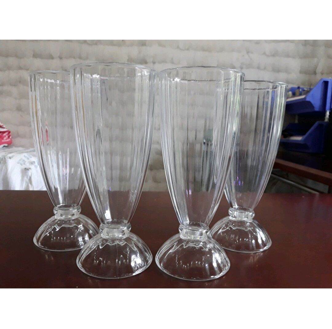 SET 06 - 12 Ly nhựa cao cấp Acrylic Sọc đựng sinh tố