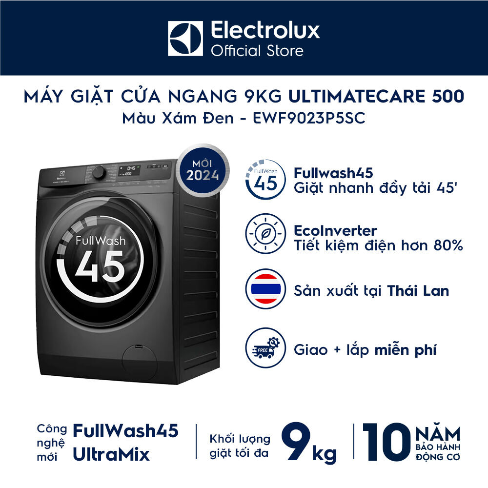 [MỚI] Máy giặt cửa ngang Electrolux 9kg UltimateCare 500 EWF9023P5SC Inverter - Free Giao lắp