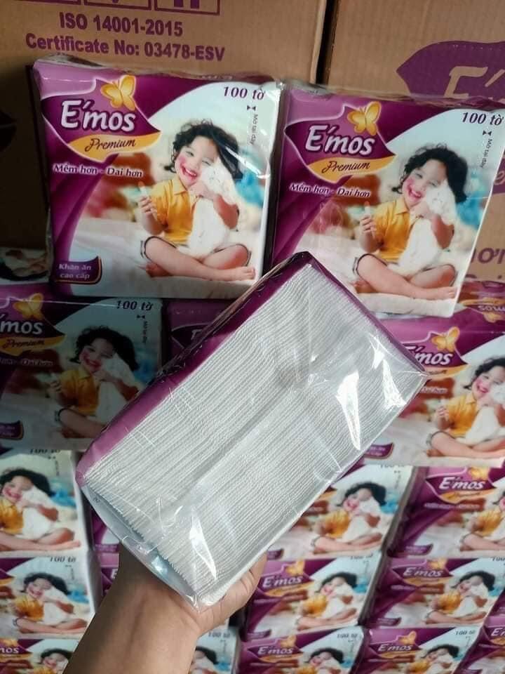 Giấy ăn lụa emos 100 tờ