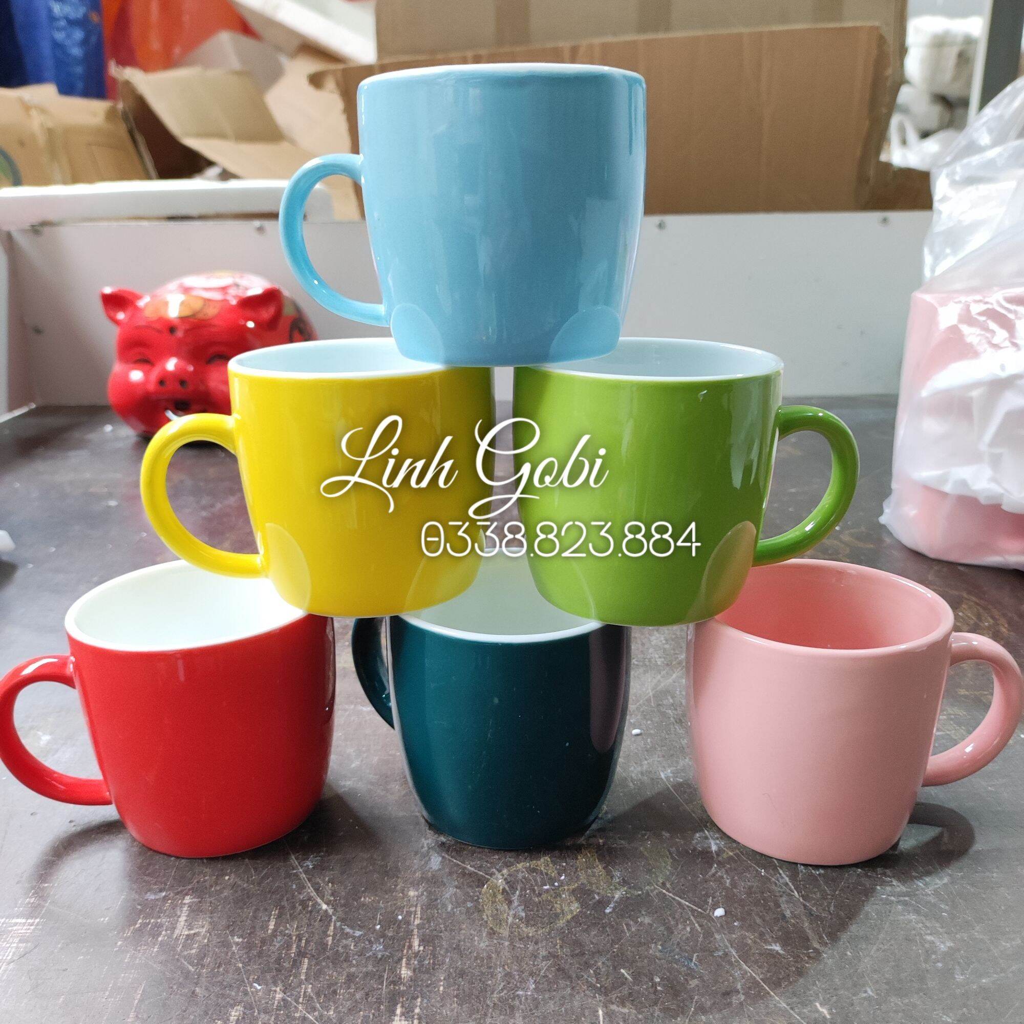 Cốc sứ uống nước , cốc cafe dáng lùn nhiều màu