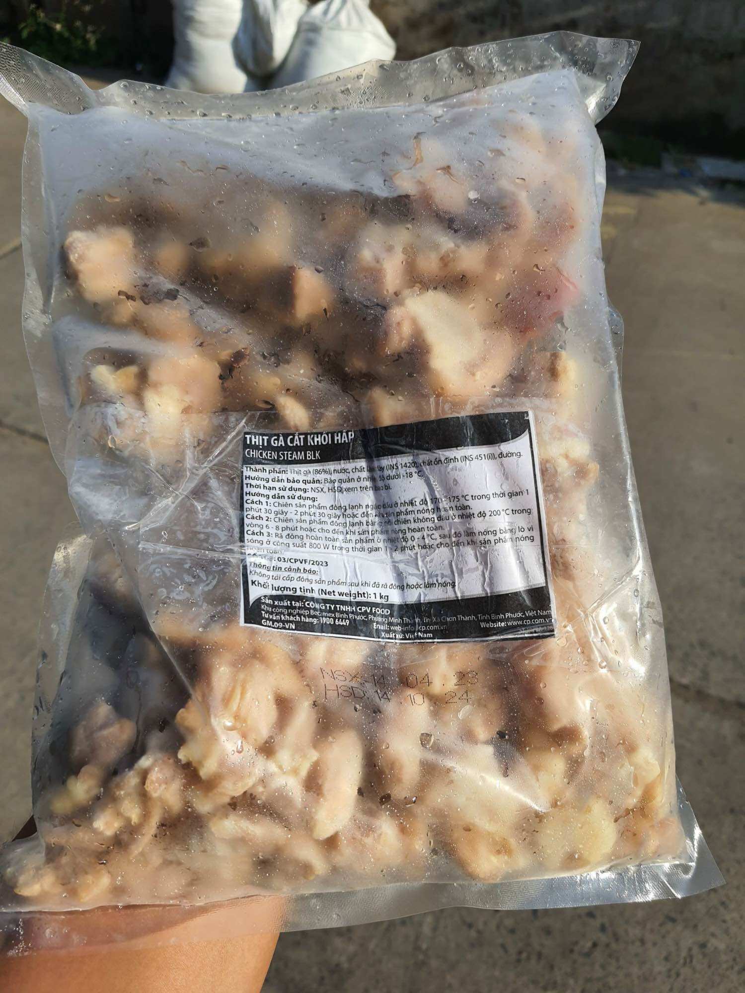 Ức gà hấp thịt gà cắt khối CP bịch 1kg