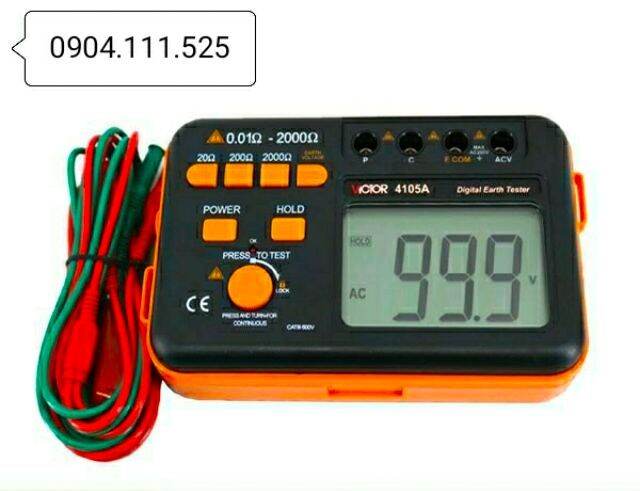 Thiết bị đo điện trở đất Victor 4105A, máy đo tiếp địa, chống sét