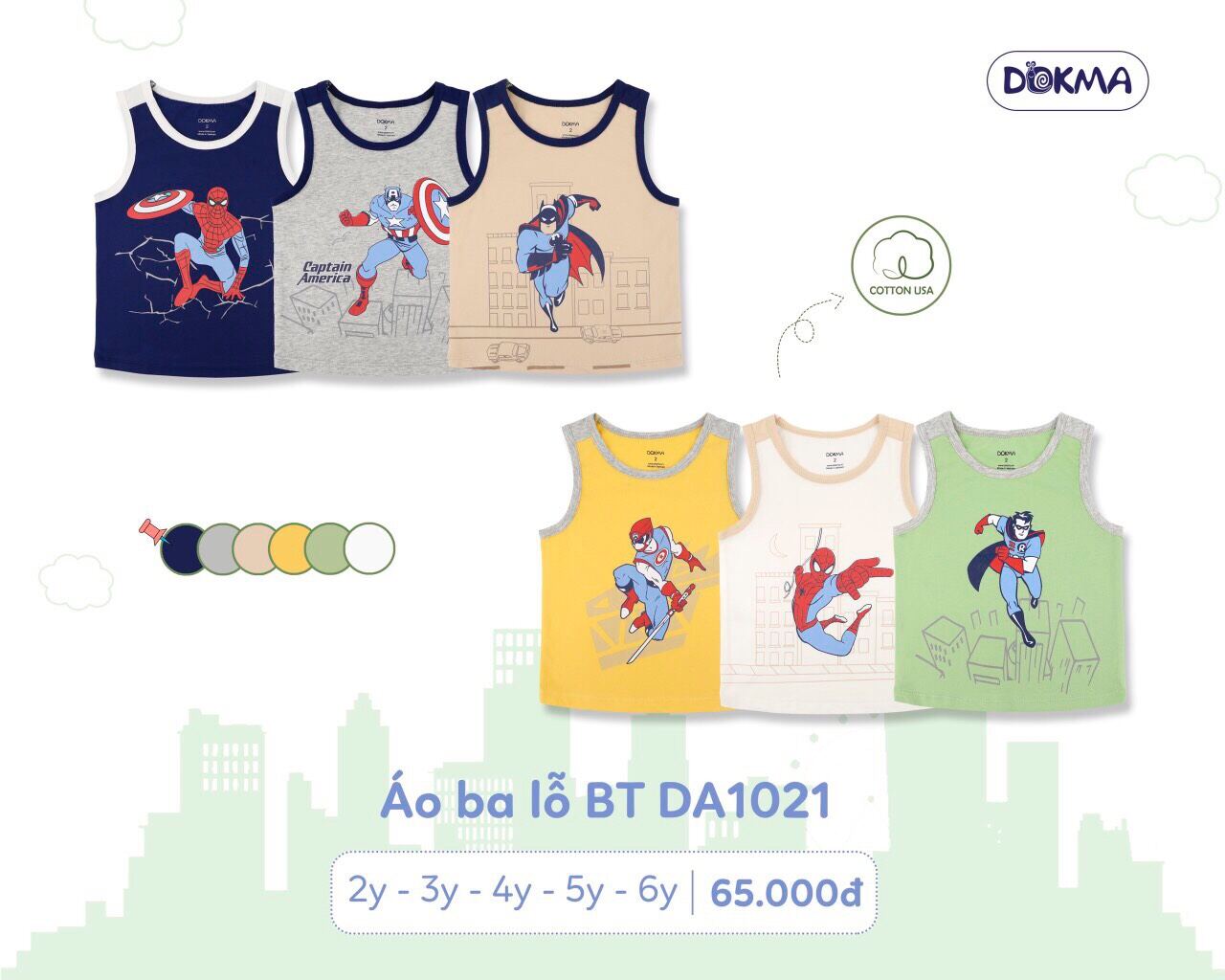 Áo ba lỗ bé trai dokma 2-6 tuổi