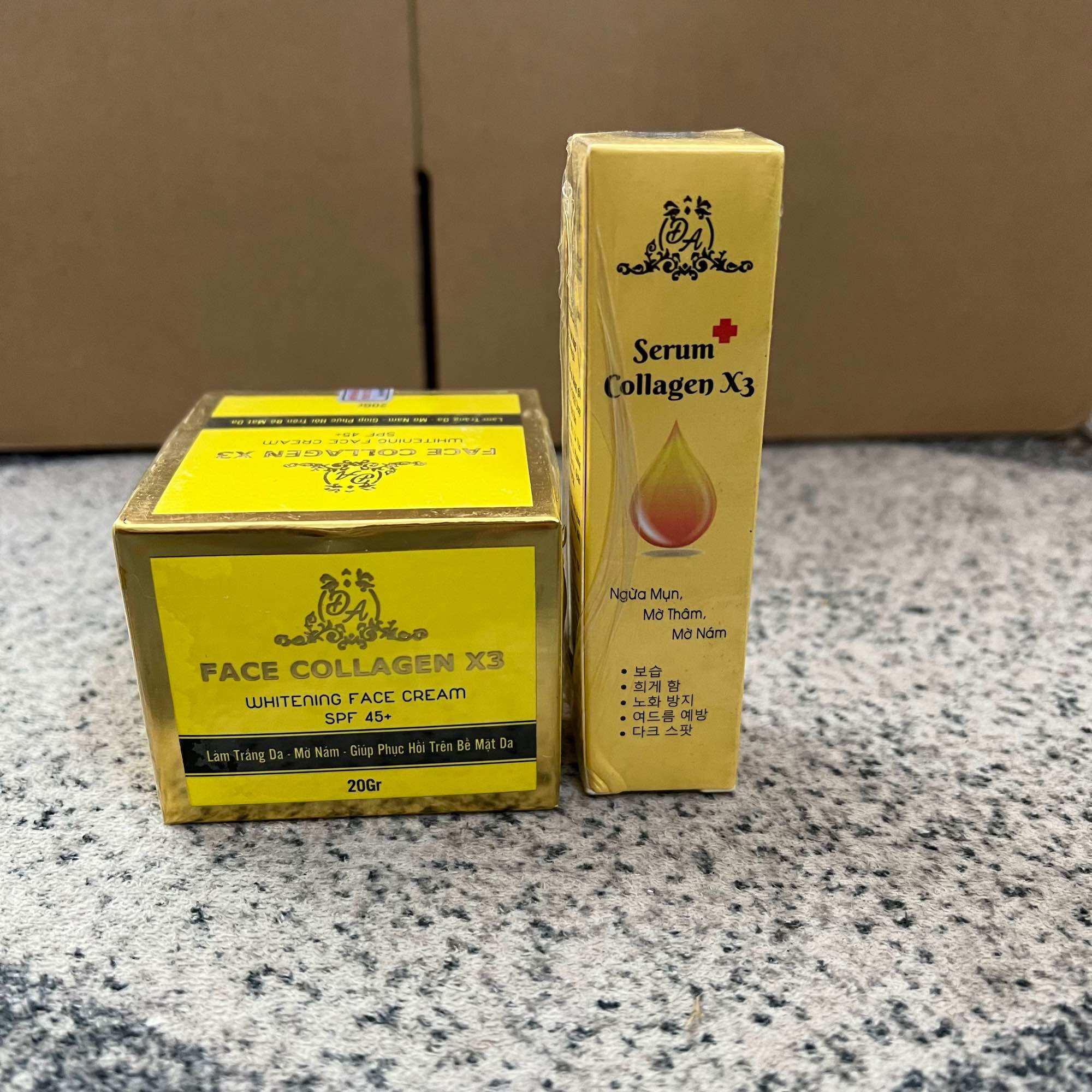 Bộ kem dưỡng face collagen x3 20g và serum collagen x3 Đông anh