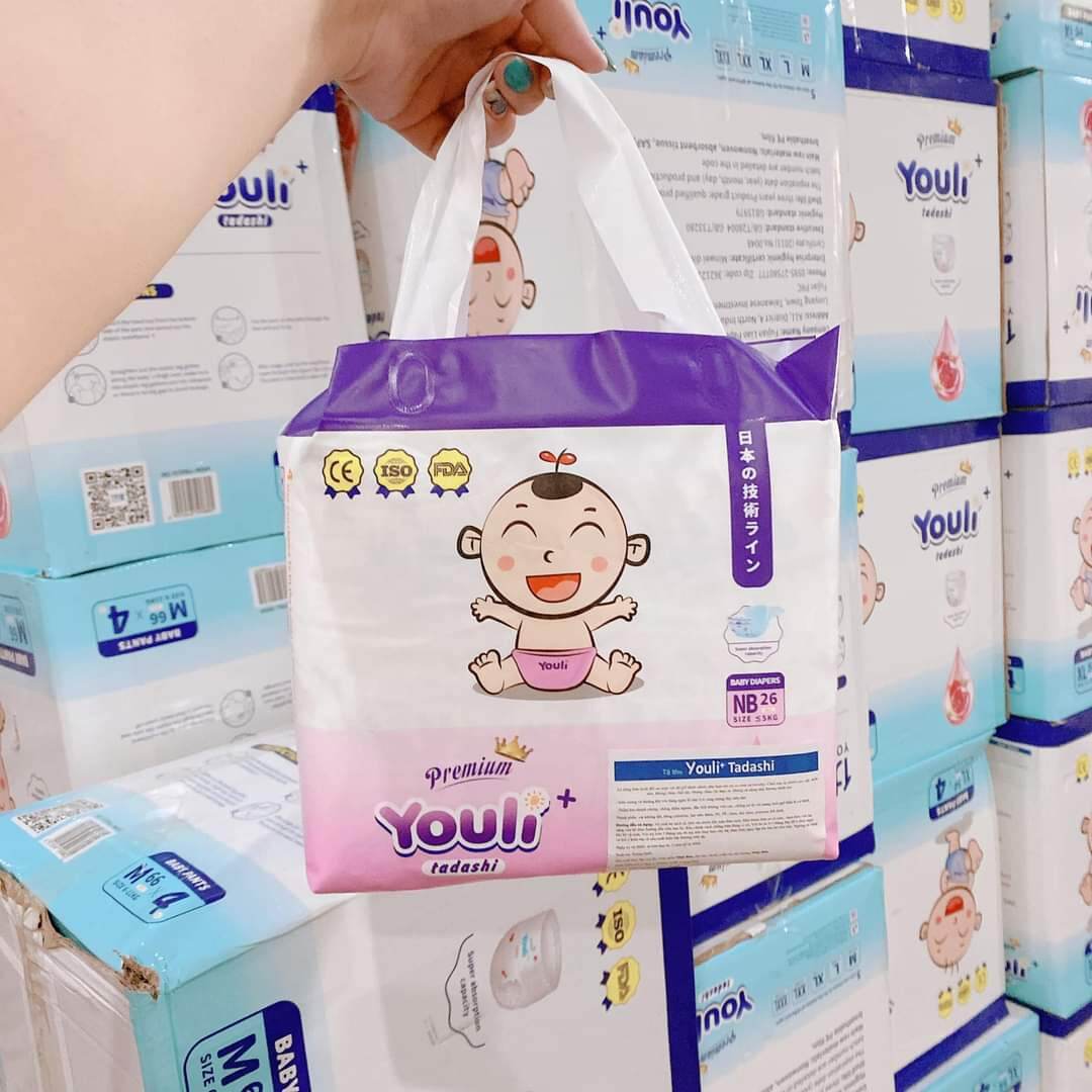 Tã dán siêu cấp youli tý quậy nb26, s72,m66